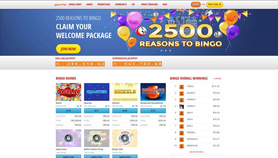 Instant Bingo – Fantastic $35 free bingo no deposit games and lobby